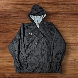 Vintage Nike Repel 1/2 Zip Windbreaker Jacket Hood Pullover Black Anorak Men XL